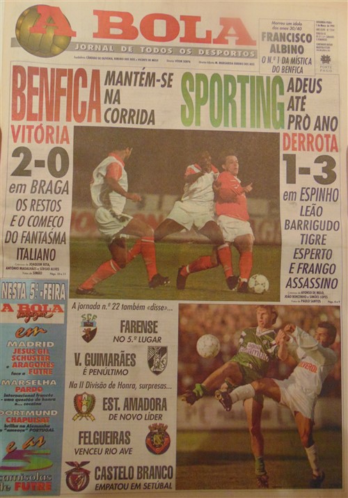 Sporting perde corrida - normal nos anos 90 - Ver mais